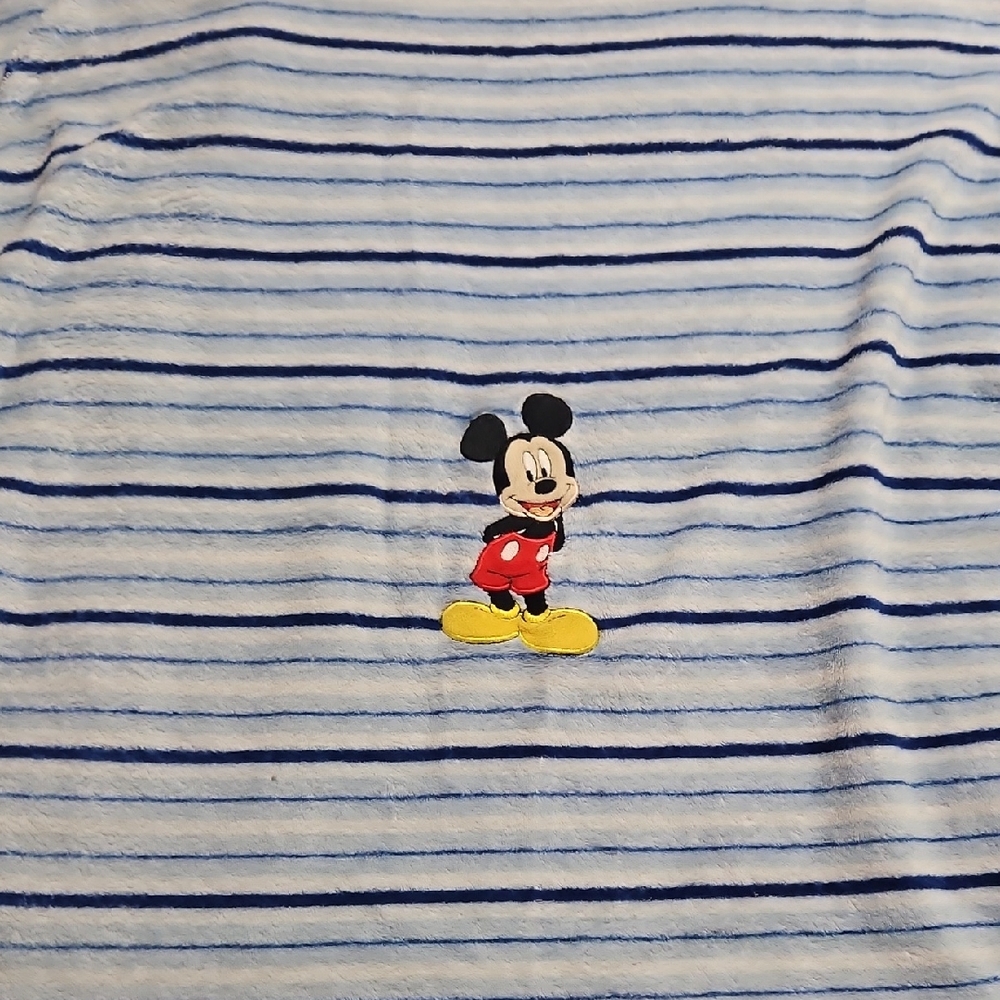 Blue Striped Mickey Mouse Baby Blanket
